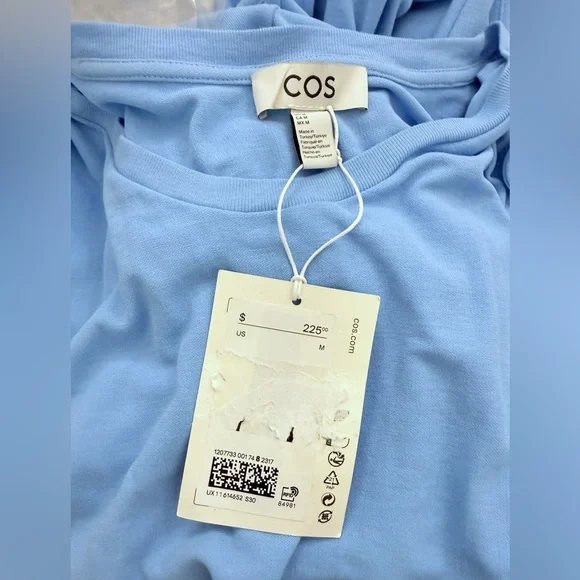 NWT COS Cotton- Jersey Sleeveless Maxi Dress in Blue Size M - Picture 12 of 17